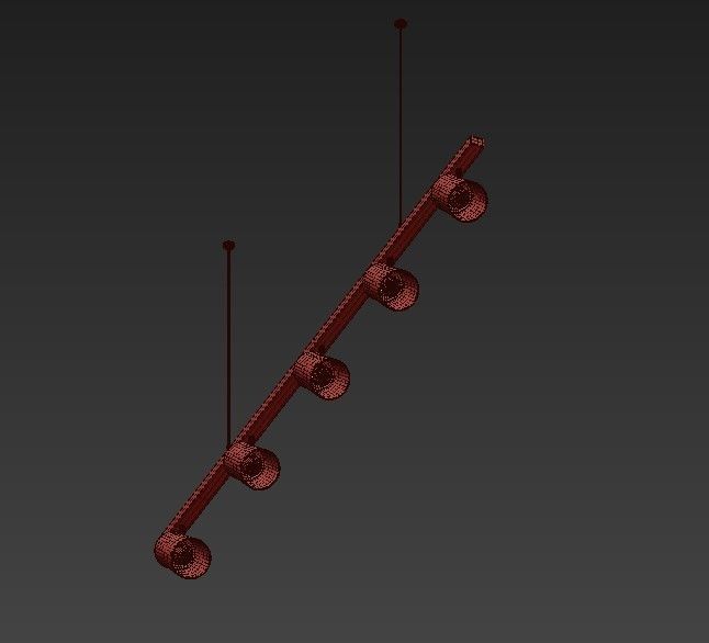 Chandelier railing hanging 3D model_3