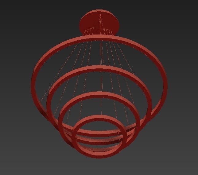 Matt Brass Gragston 4 Light LED Geometric Pendant 3D model_2