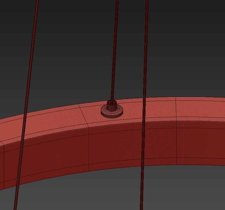 Matt Brass Gragston 4 Light LED Geometric Pendant 3D model_5