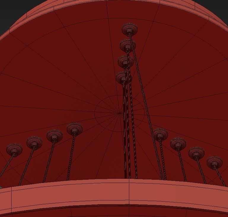 Matt Brass Gragston 4 Light LED Geometric Pendant 3D model_4