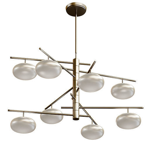 DOLCE modern chandelier with six glass globes 3D model