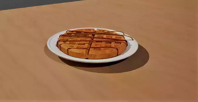 Waffle on table