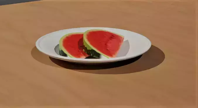 Watermelon Slice Low-poly 3D model