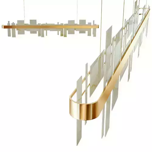 HONICE modern pendant light in brass and glass