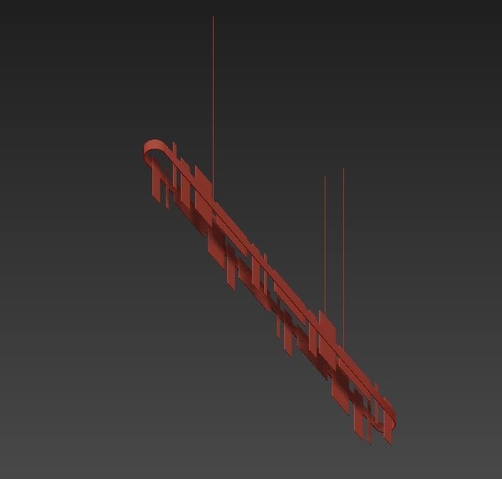 HONICE modern pendant light in brass and glass 3D model_2