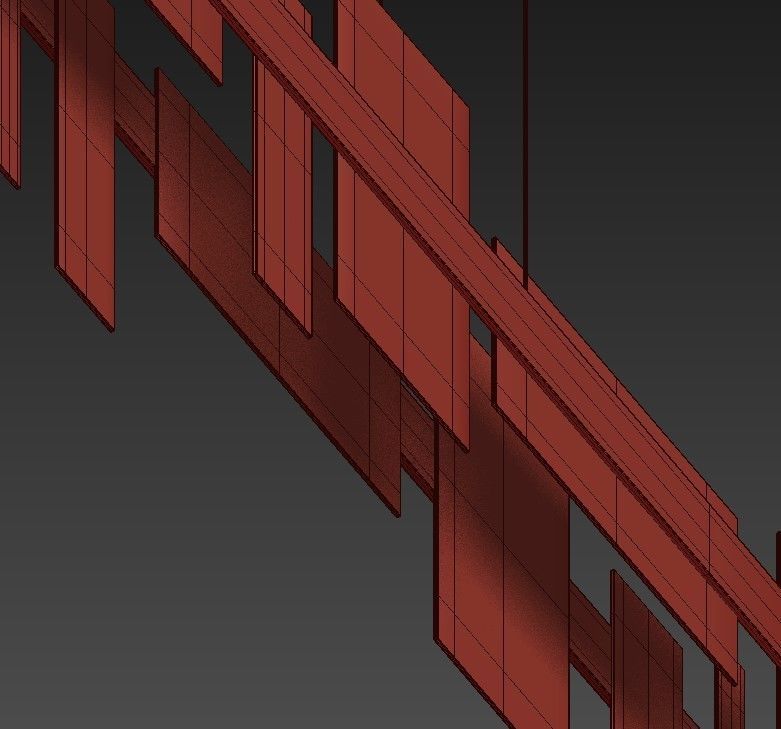 HONICE modern pendant light in brass and glass 3D model_3