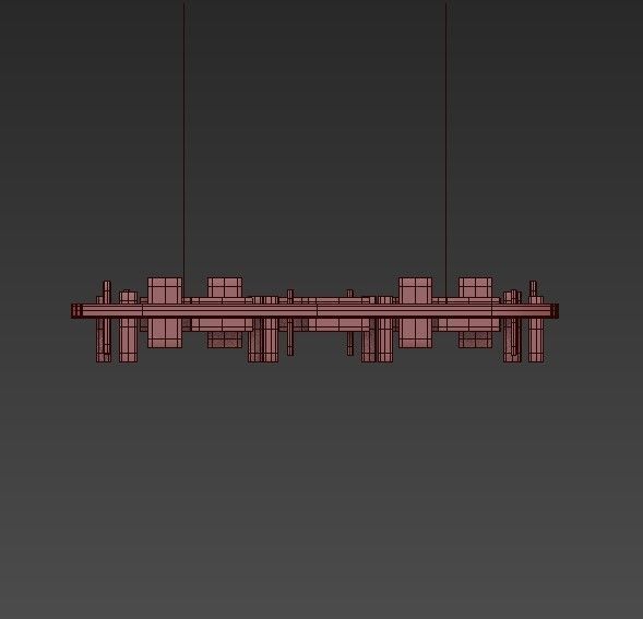 HONICE modern pendant light in brass and glass 3D model_1