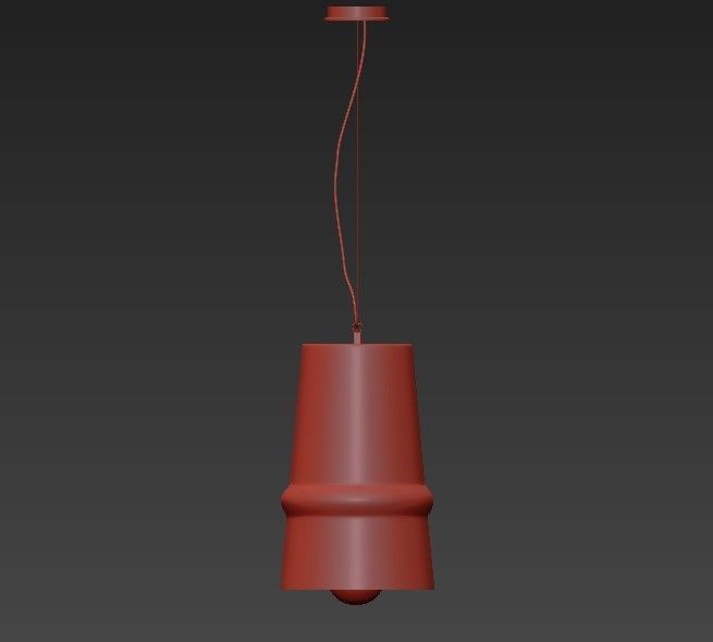 Chandelier pendant light with two bulbs hanging from it 3D model_1