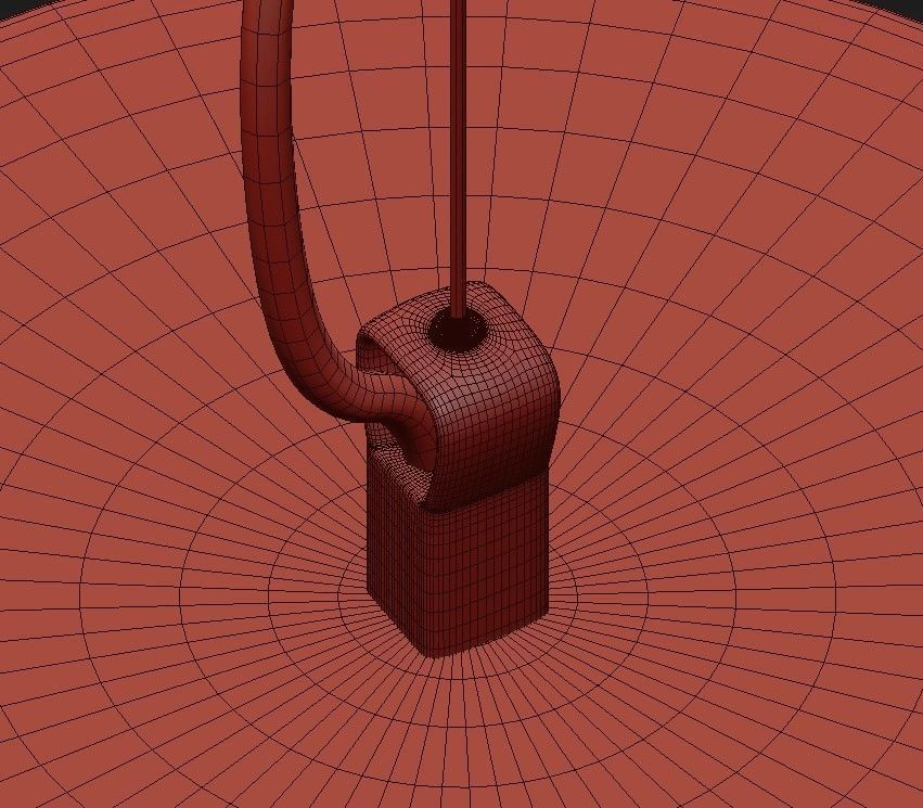 Chandelier pendant light with two bulbs hanging from it 3D model_6