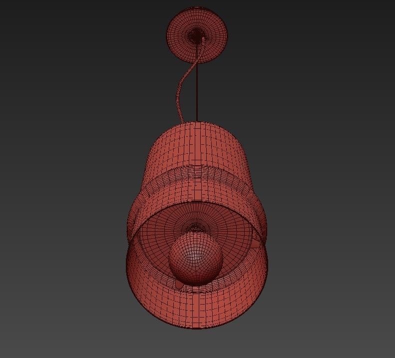 Chandelier pendant light with two bulbs hanging from it 3D model_3