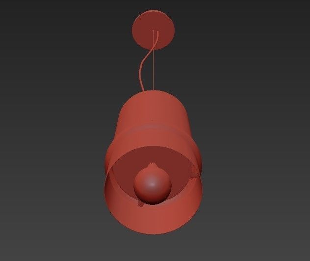 Chandelier pendant light with two bulbs hanging from it 3D model_2