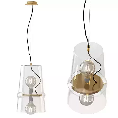 Chandelier pendant light with two bulbs hanging from it
