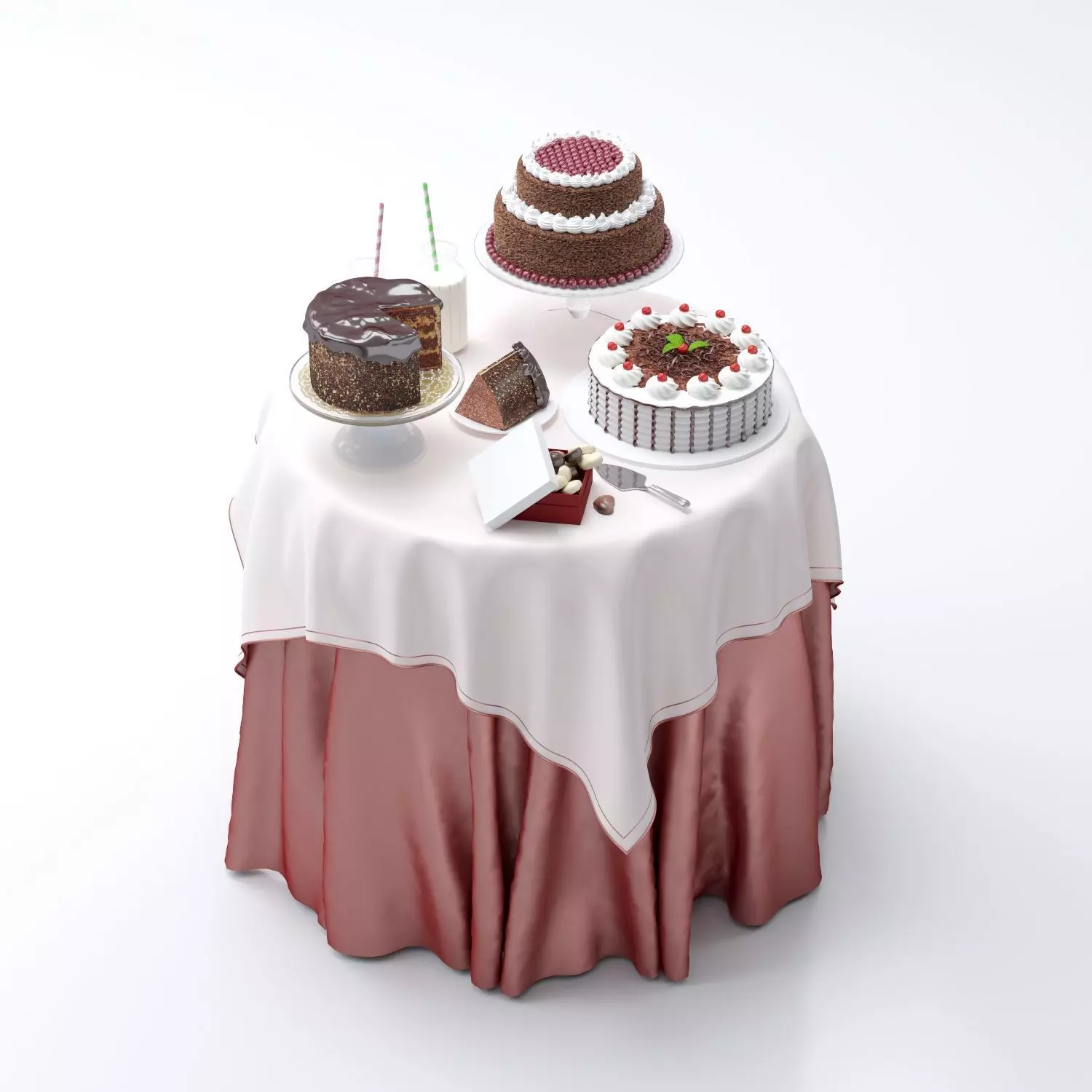 Cakes table with 3D model