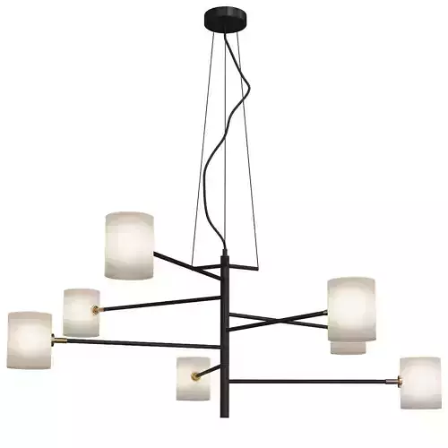 Chandelier modern with six shades 3D model