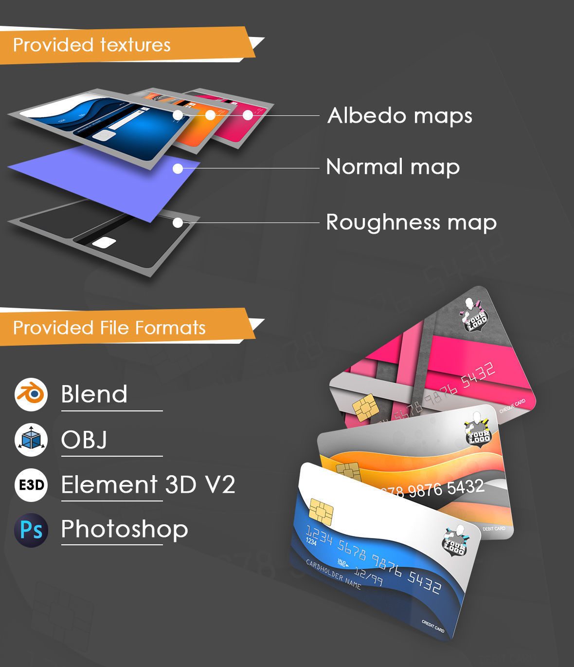 Bank cards 3D model_4