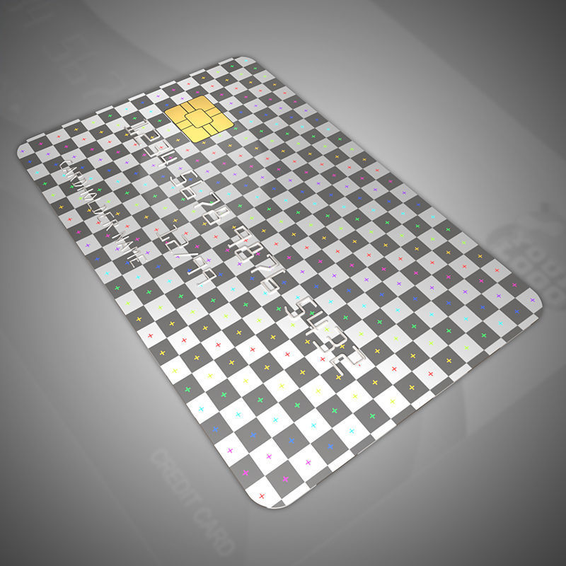 Bank cards 3D model_2