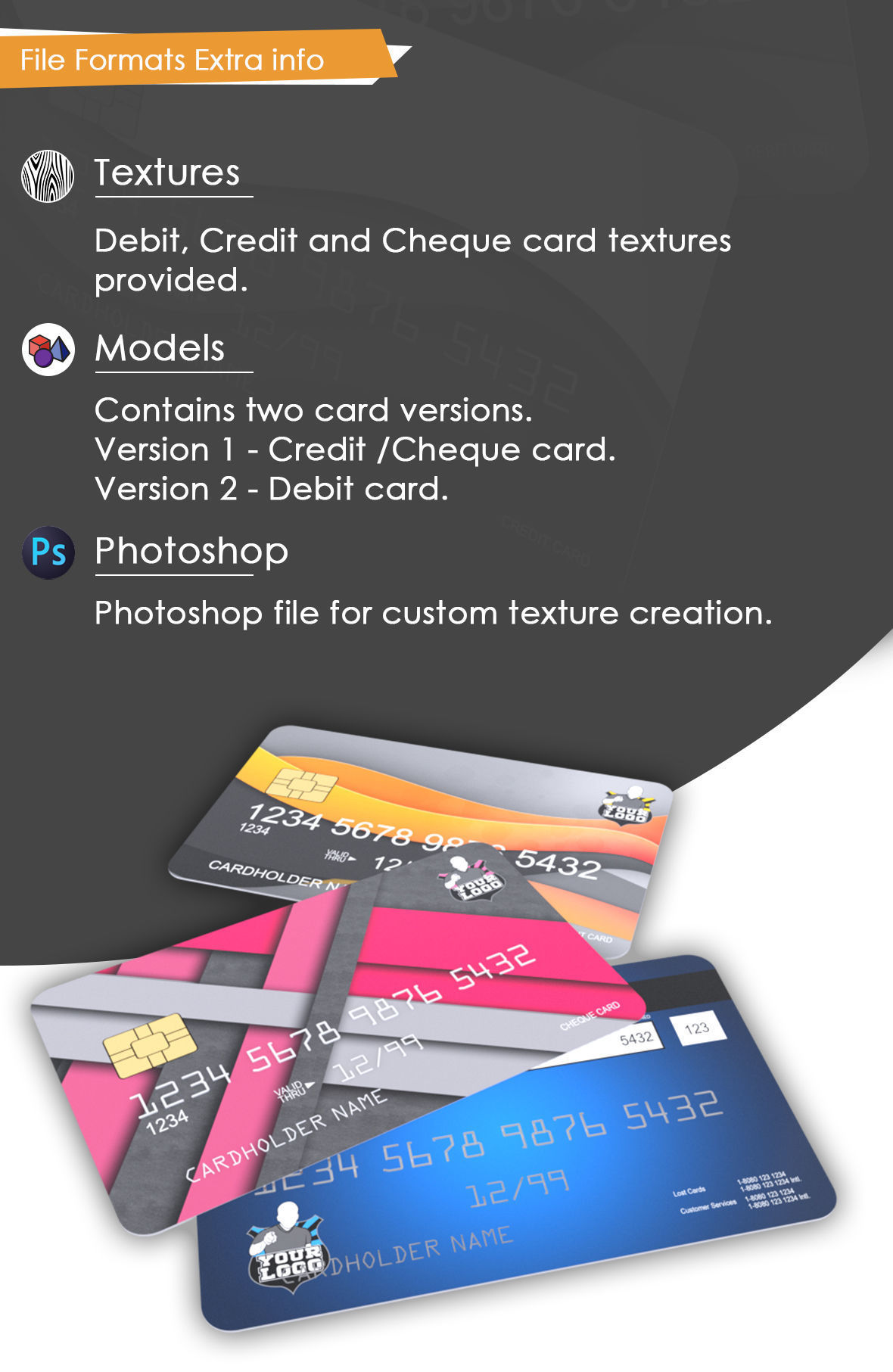 Bank cards 3D model_5