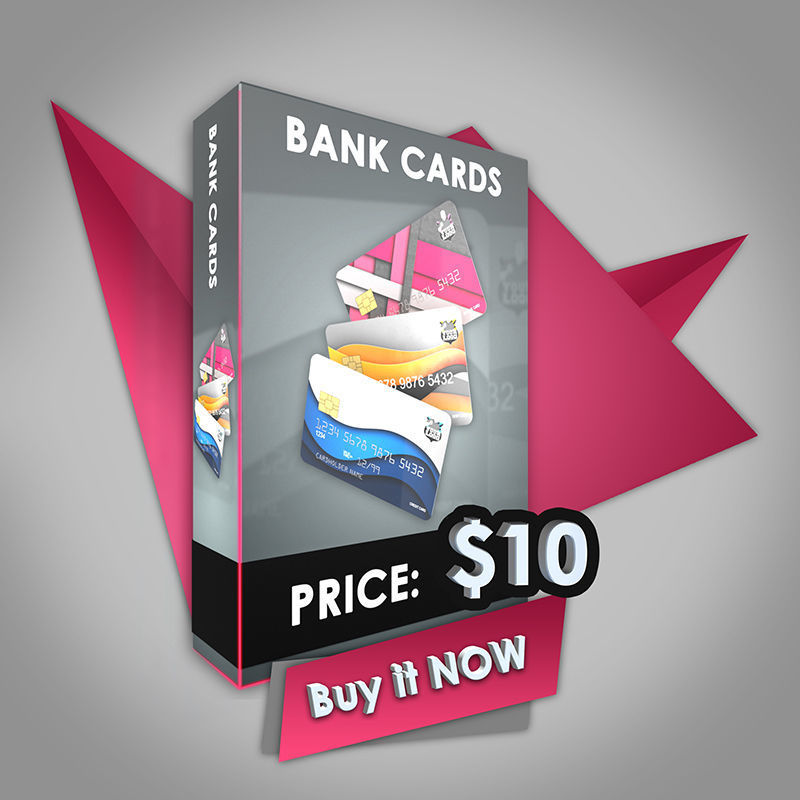 Bank cards 3D model_9