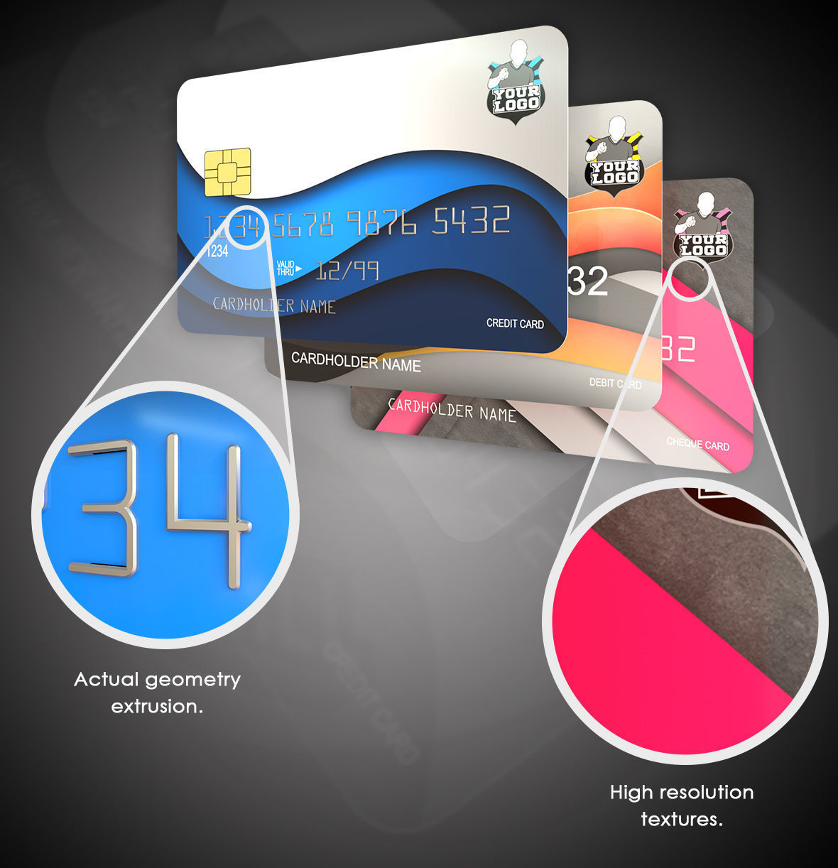 Bank cards 3D model_3