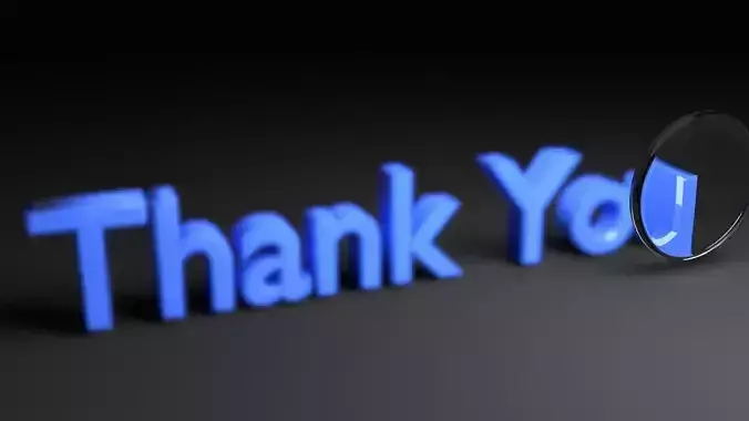 Focused Thank You Text Animation