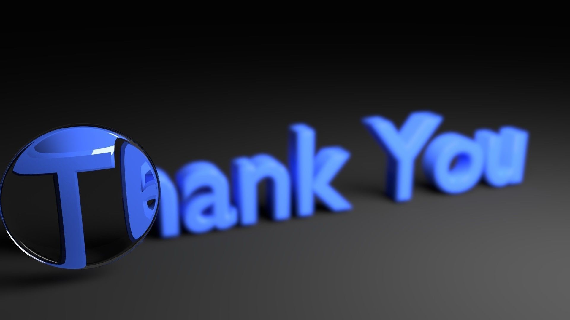 Focused Thank You Text Animation 3D model_2