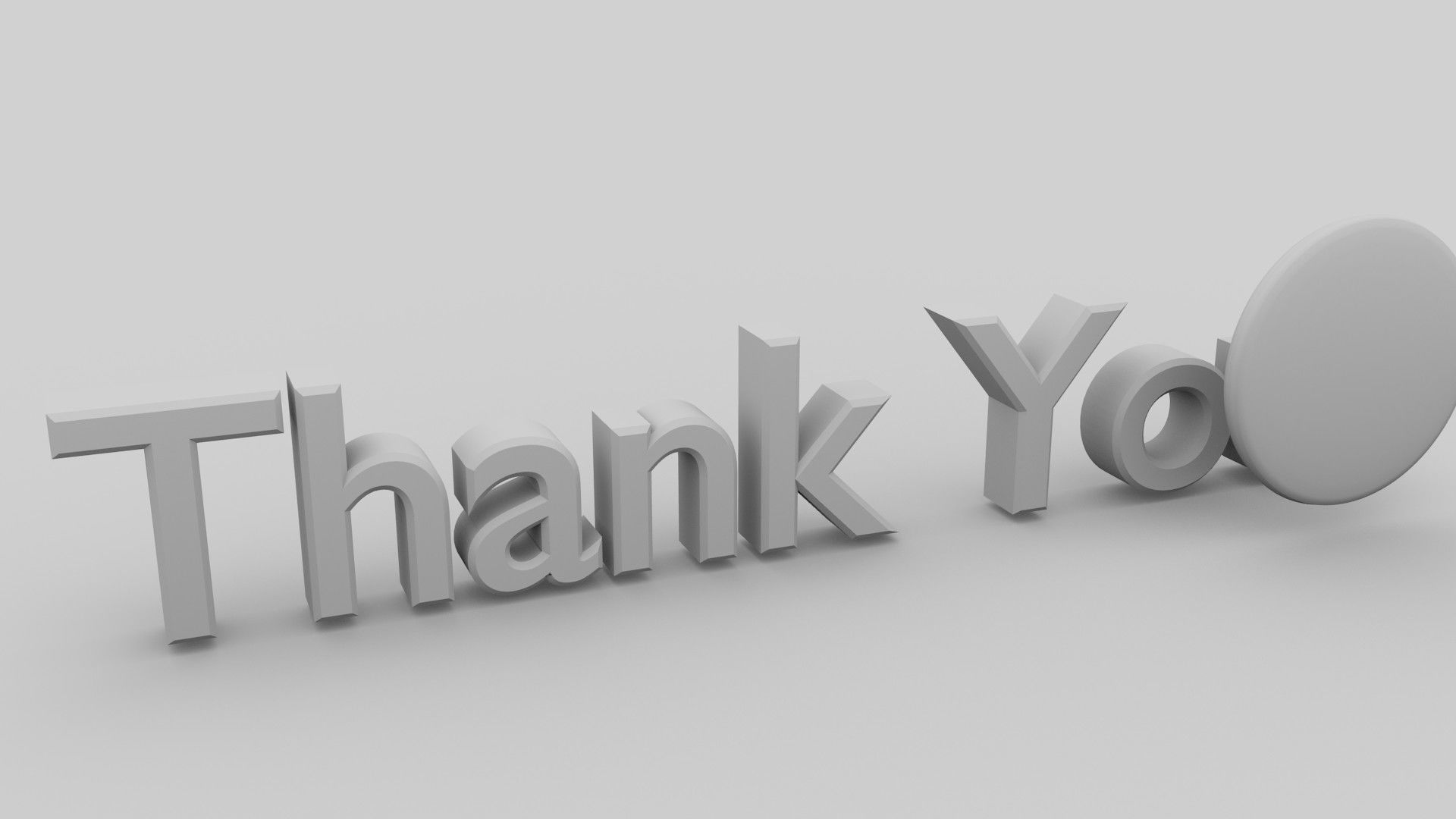 Focused Thank You Text Animation 3D model_4