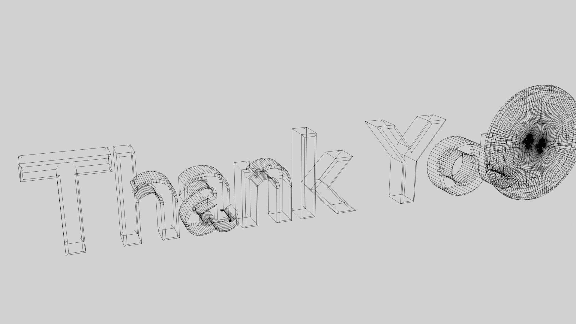 Focused Thank You Text Animation 3D model_5
