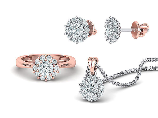  Jewelry Diamond Set Diana style collection 3d models 