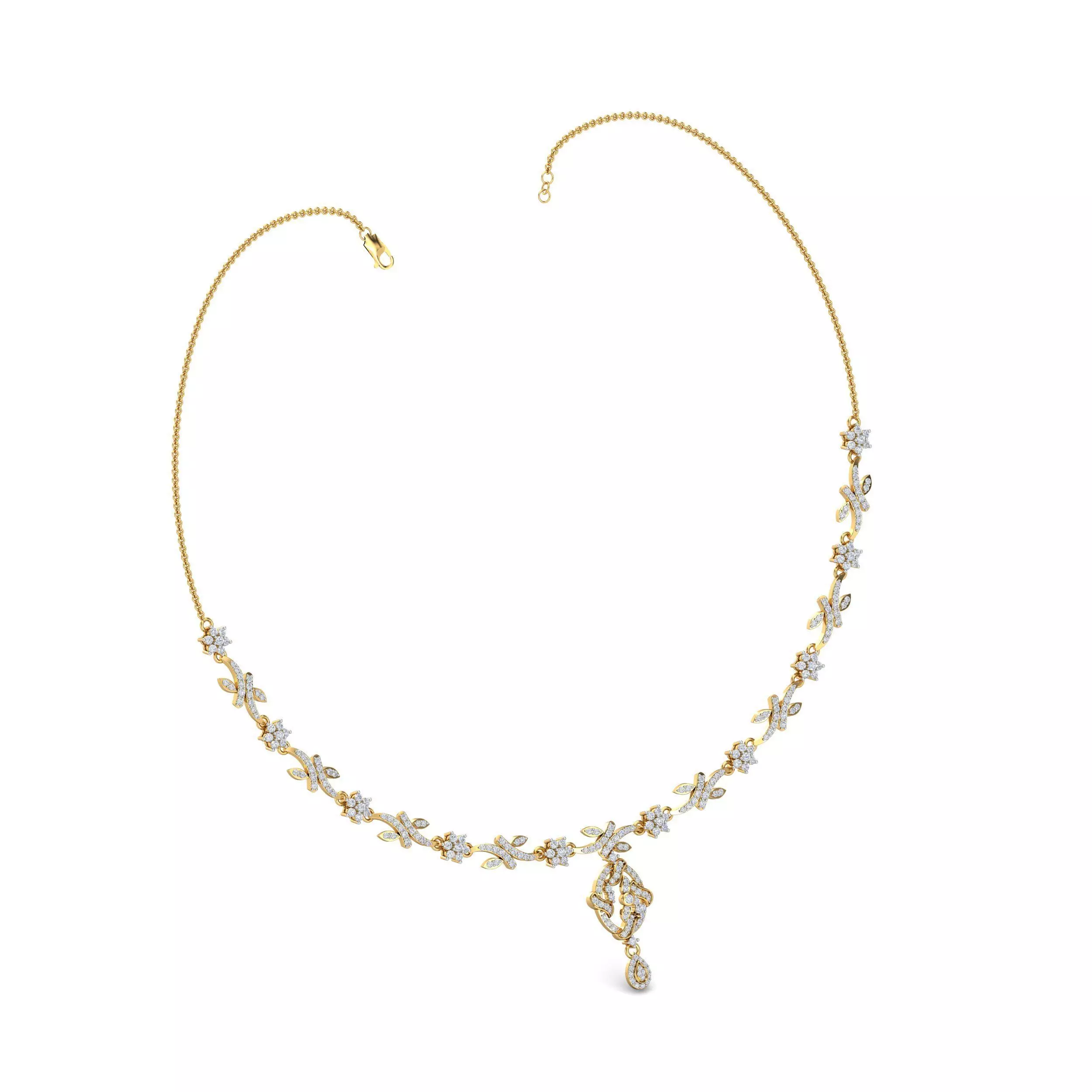 Women necklace-earrings set 3dm stl render detail 3D print model