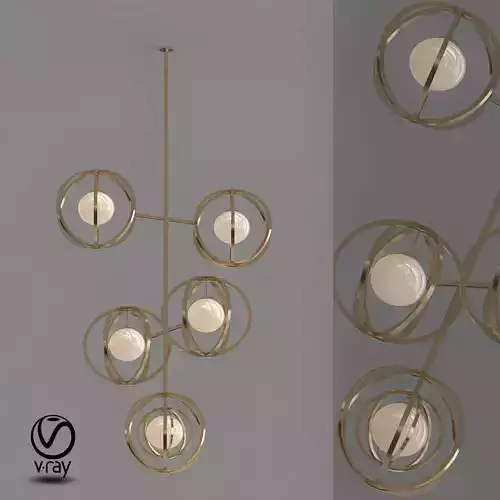 Gold metal pendant lamp