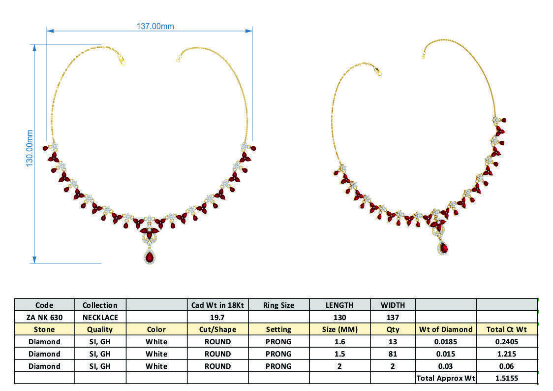 Women necklace-earrings set 3dm stl render detail 3D print model_6