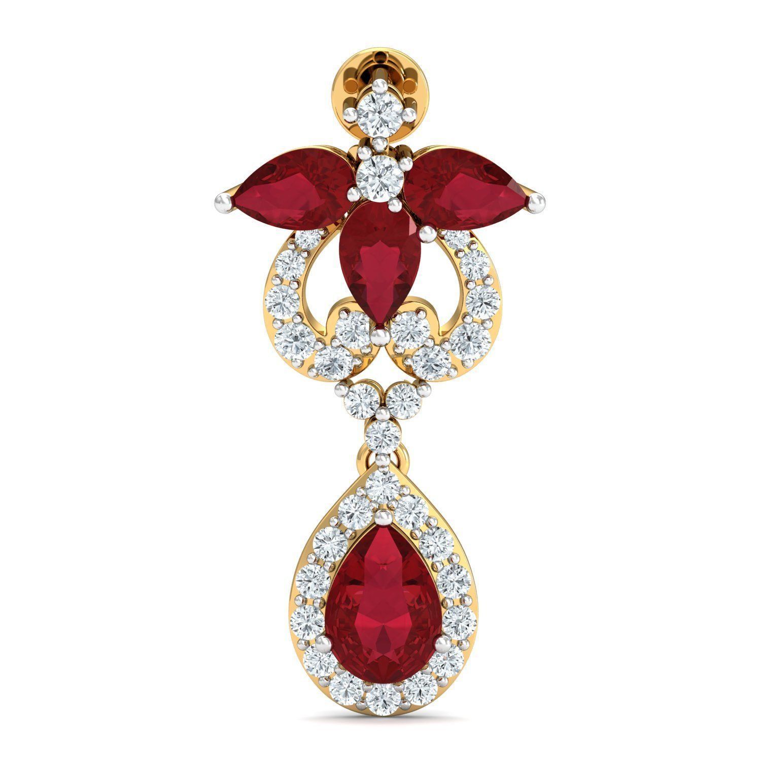 Women necklace-earrings set 3dm stl render detail 3D print model_4