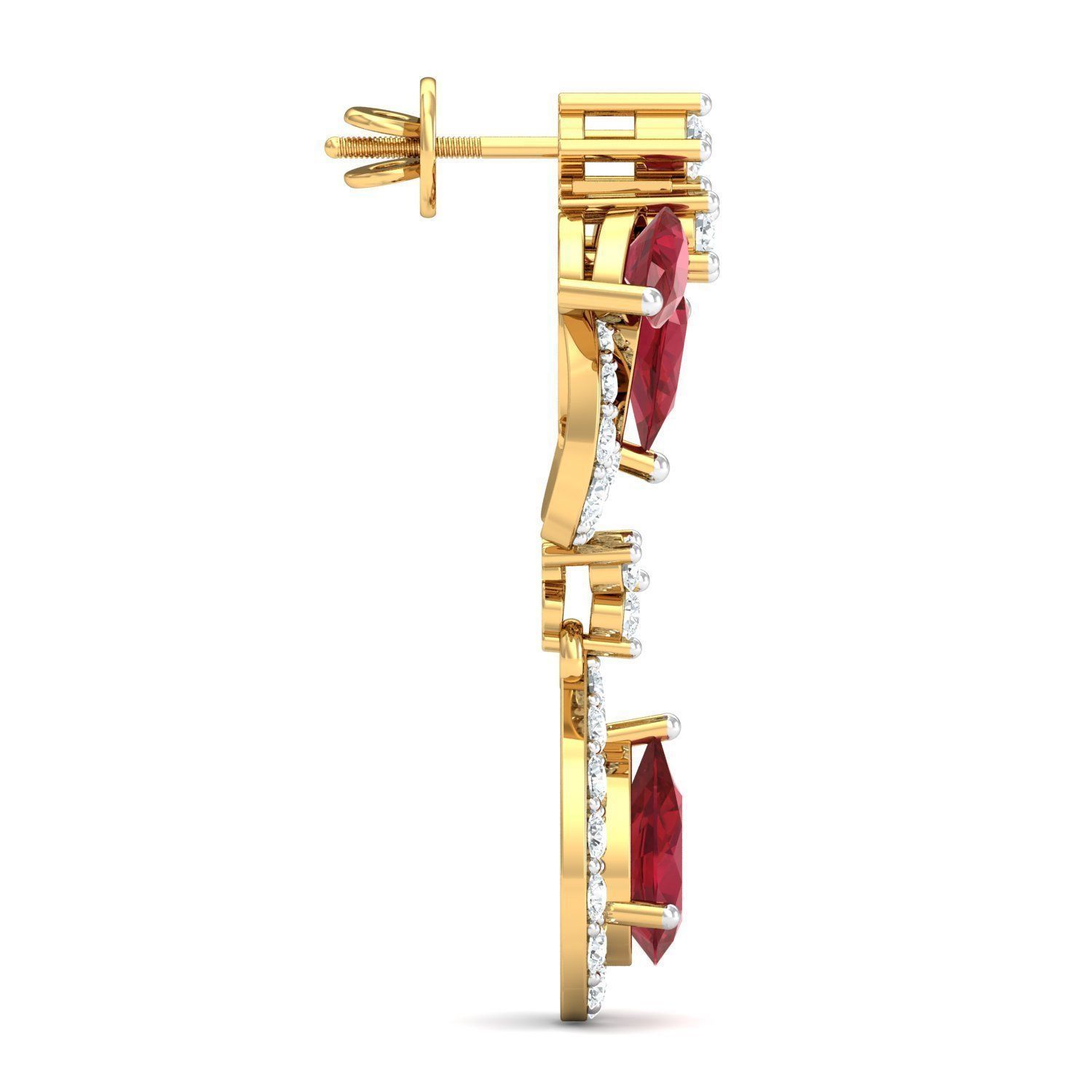 Women necklace-earrings set 3dm stl render detail 3D print model_5