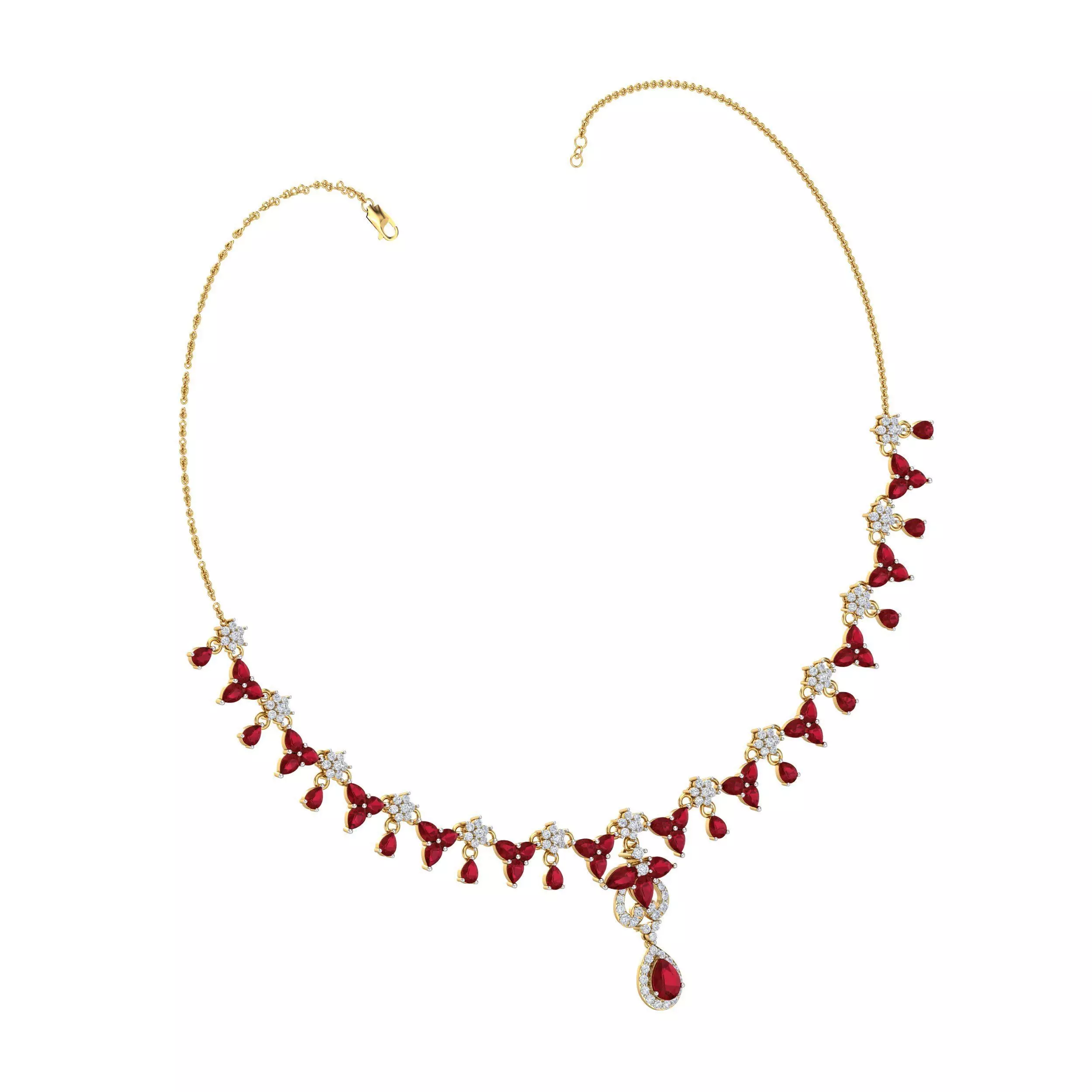 Women necklace-earrings set 3dm stl render detail 3D print model_0