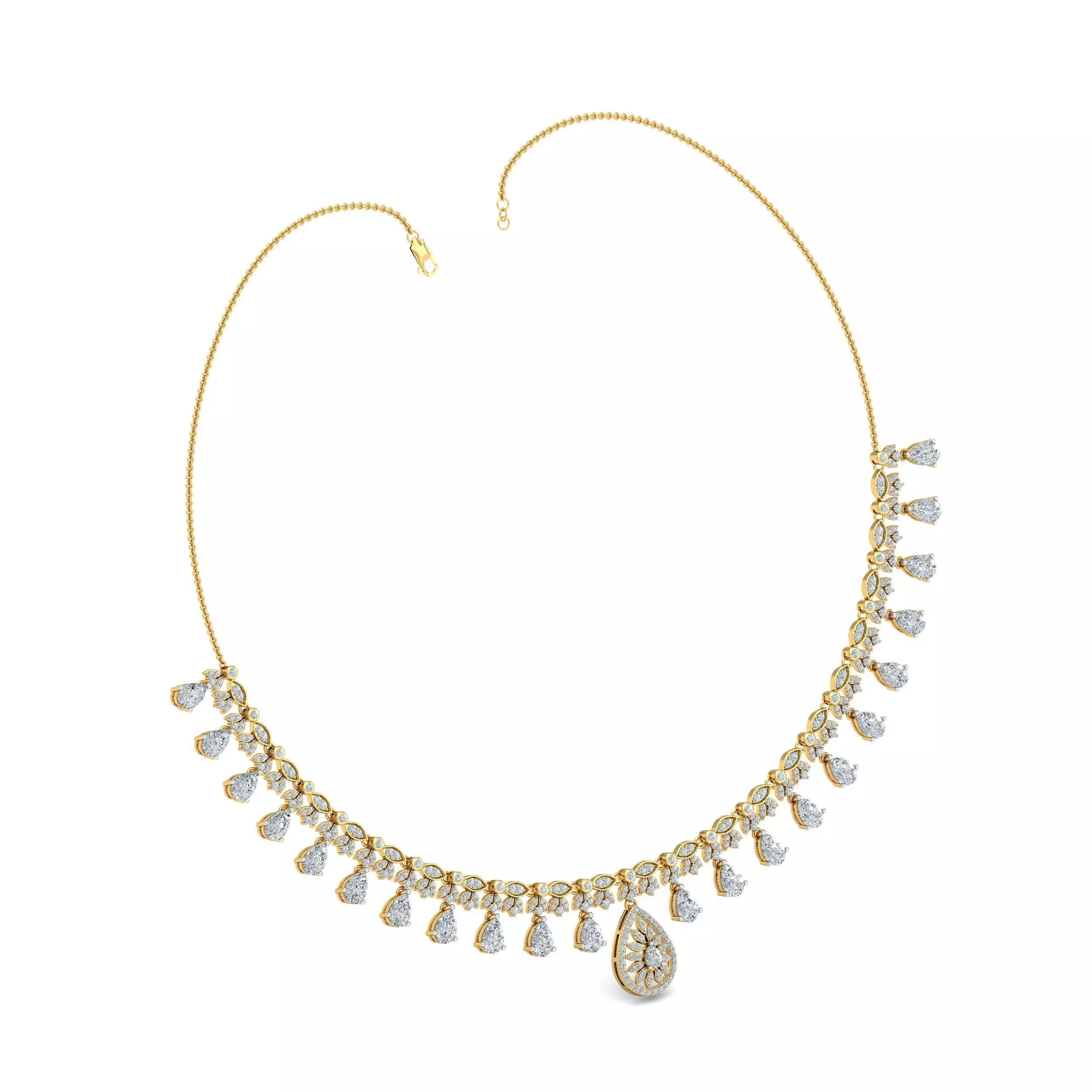 Women necklace-earrings set 3dm stl render detail 3D print model