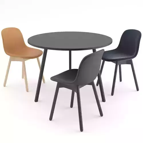 Neu 13 chair and Loop Stand Round by HAY 3D model