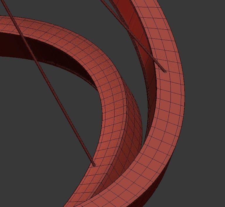 LED Swirl Six Ring Chandelier Pendant Light 3D model_6