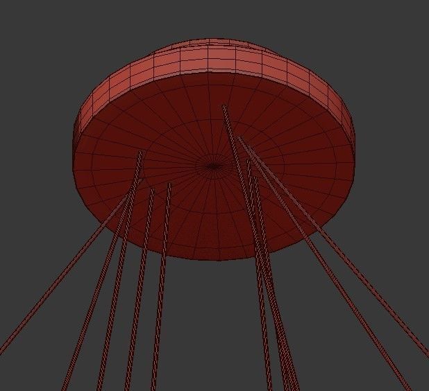 LED Swirl Six Ring Chandelier Pendant Light 3D model_4