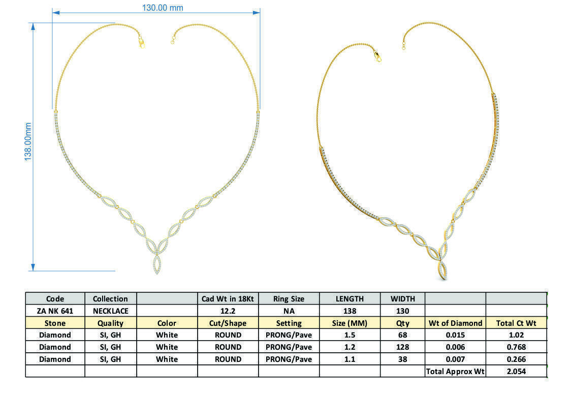 Women necklace-earrings set 3dm stl render detail 3D print model_6