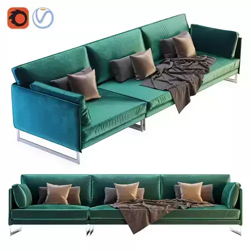 Saba Italia - Livingston Three Seater Sofa 3D model
