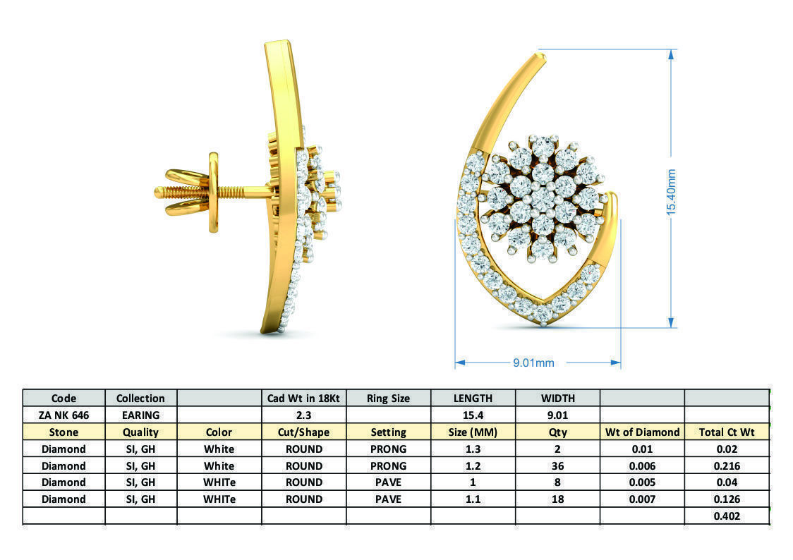 Women necklace-earrings set 3dm stl render detail 3D print model_7