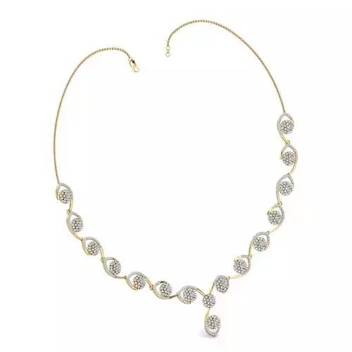 Women necklace-earrings set 3dm stl render detail