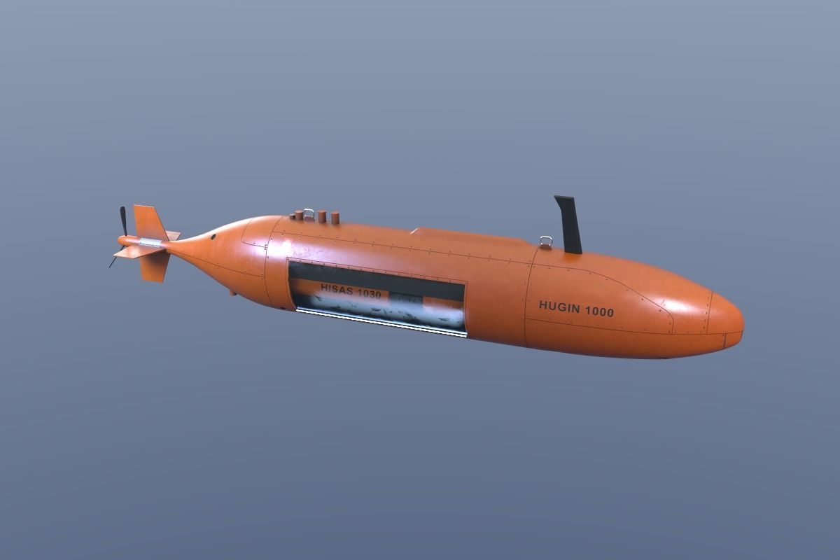 Autonomous Underwater Vehicle - AUV Low-poly 3D model_3