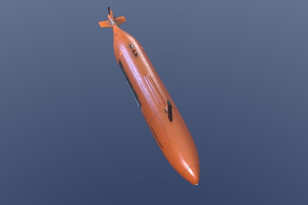 Autonomous Underwater Vehicle - AUV Low-poly 3D model_4