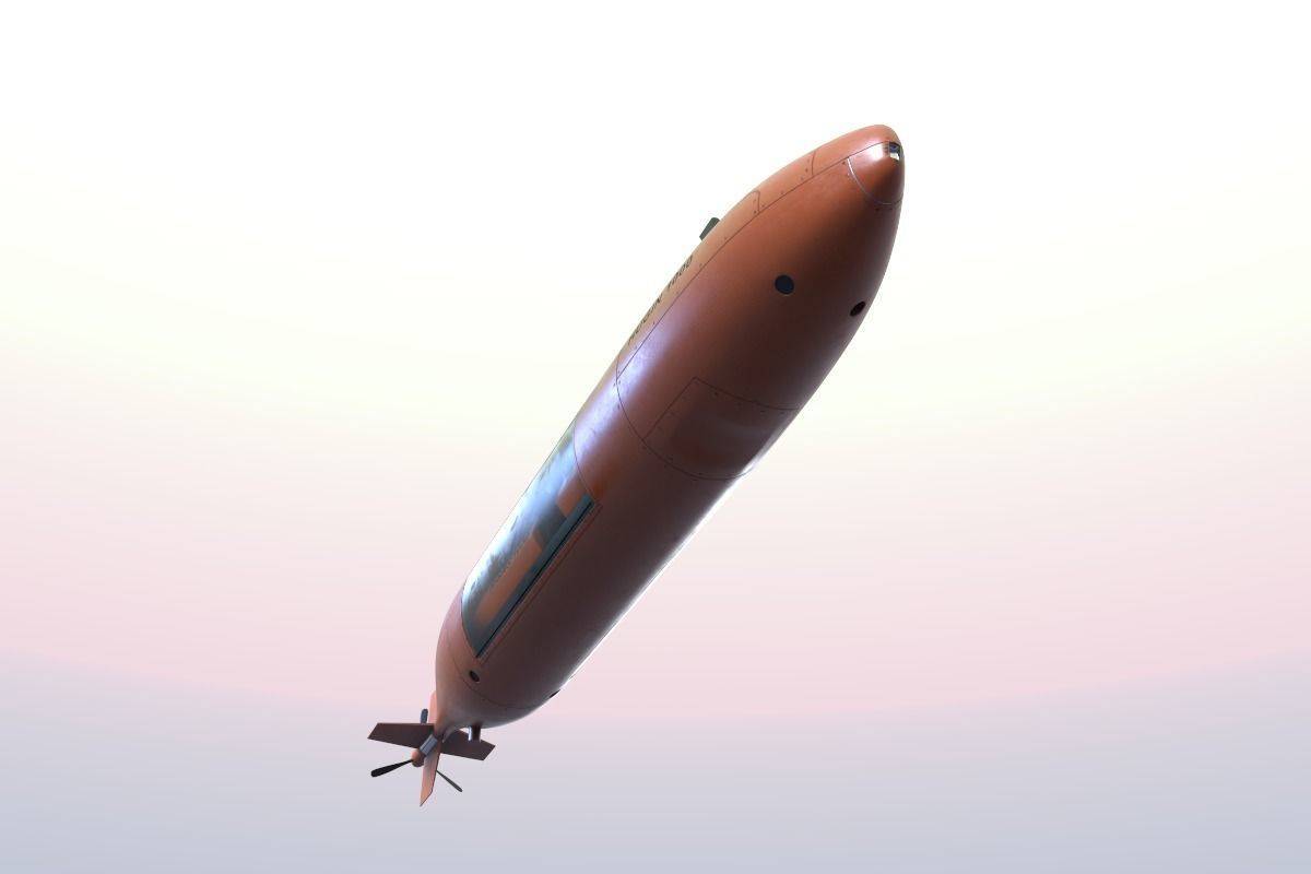 Autonomous Underwater Vehicle - AUV Low-poly 3D model_5