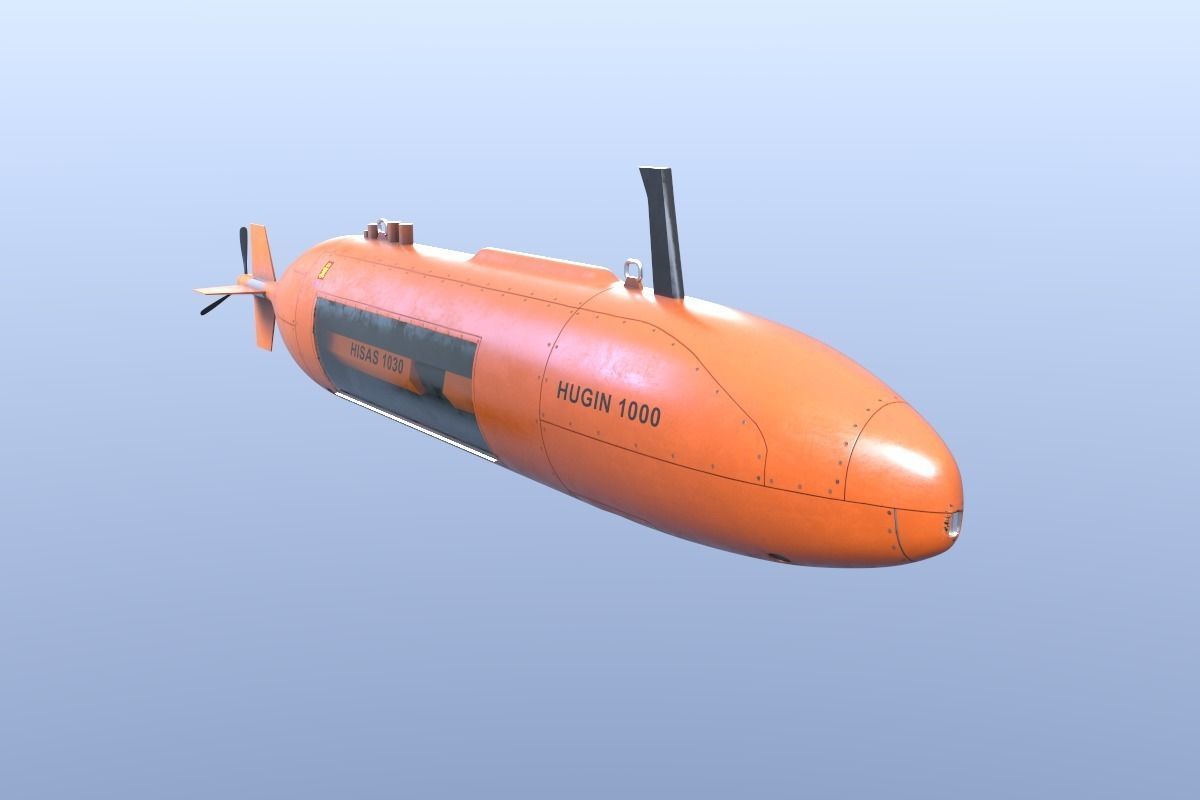 Autonomous Underwater Vehicle - AUV Low-poly 3D model_1