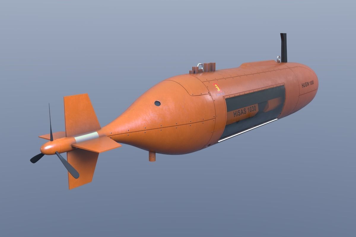 Autonomous Underwater Vehicle - AUV Low-poly 3D model_2