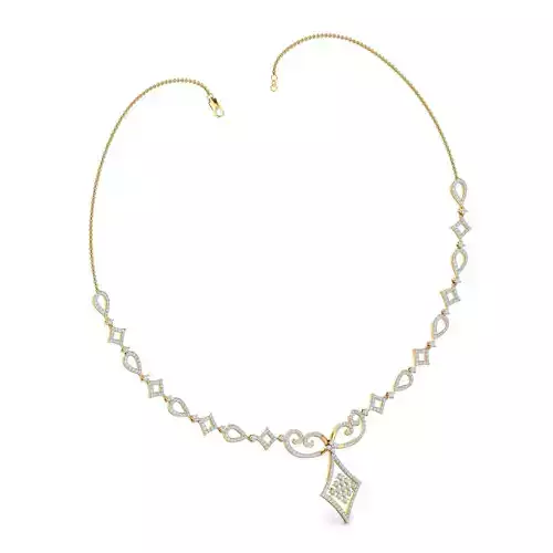 Women necklace-earrings set 3dm stl render detail