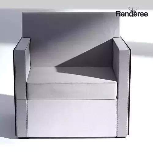 Wood and Fabric Armchair