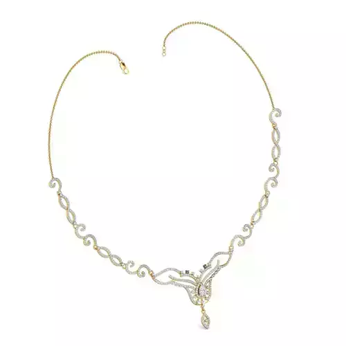 Women necklace-earrings set 3dm stl render detail